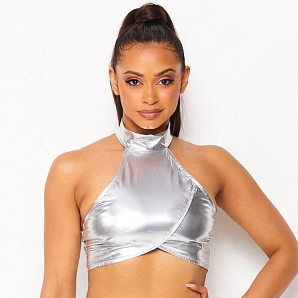Galactica Metallic Halter Top